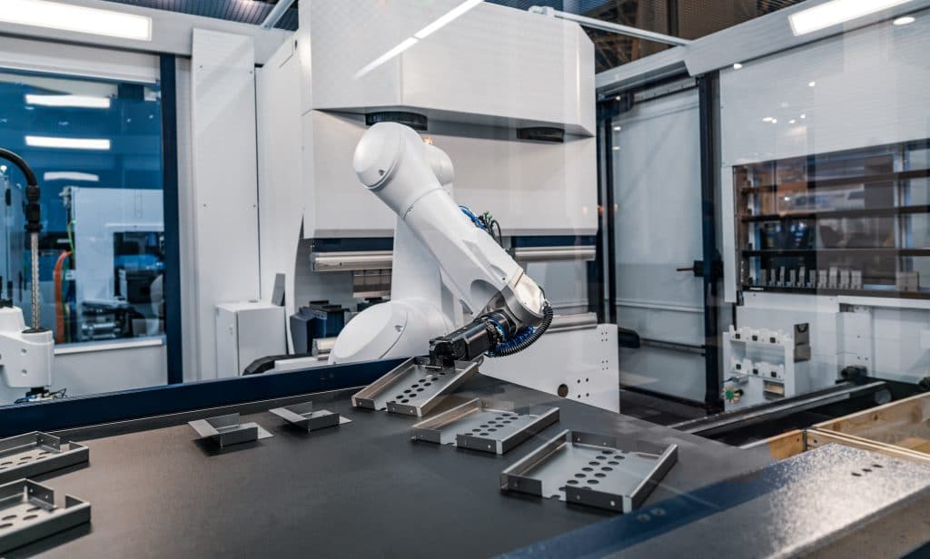 robotic arm on production line